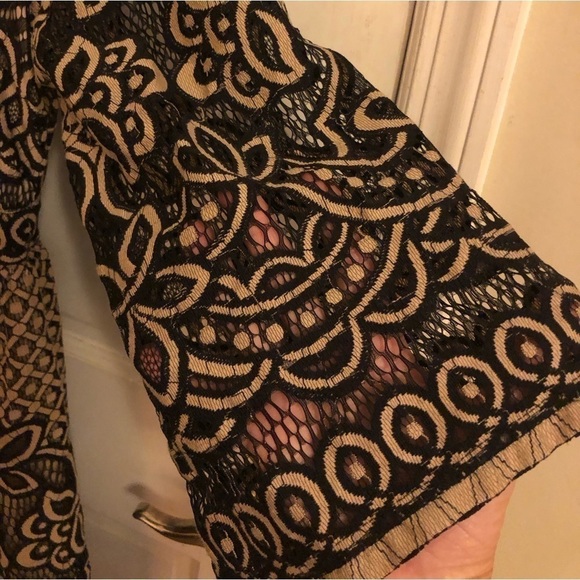 A. Calvin by Flying Tomato Black Lace with Bell Sleeve - Picture 3 of 10